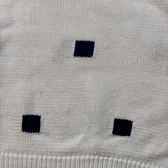 Vintage 1990s Brooks Brothers Knit Sweater Navy Blue Squares Short Sleeve AS IS - Picture 13 of 16